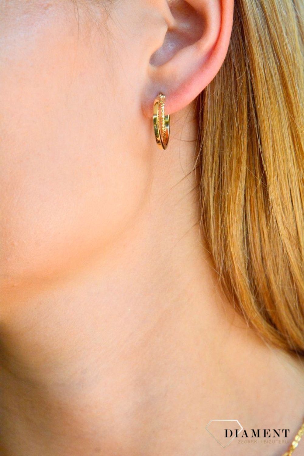 Złote kolczyki damskie 375 podwójne kółeczka KL 11234 375.jpg